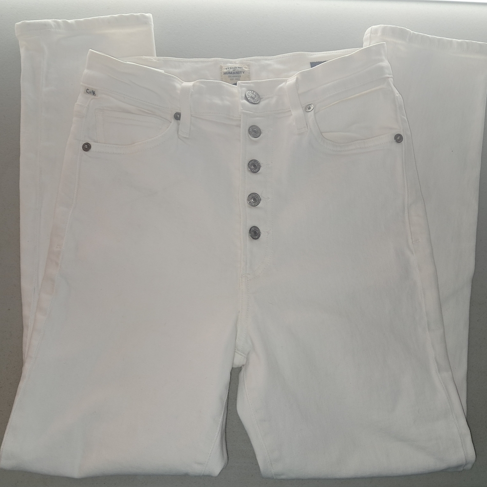 Citizens of Humanity White High Rise Jeans Olivia Crop High Rise Slim Size 25